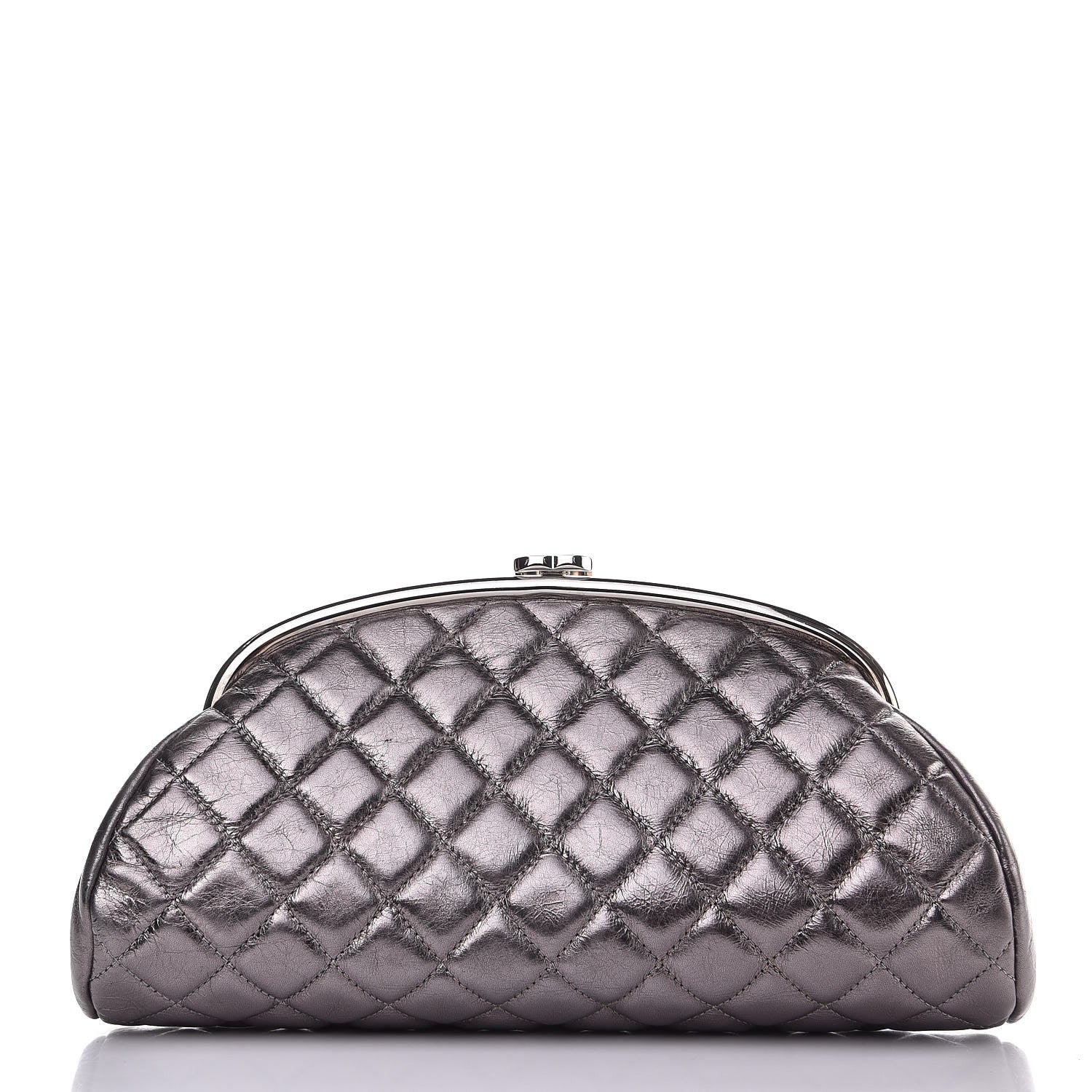 Chanel Metallic Aged Calfskin Quilted Timeless Clutch Silver 1 of 7