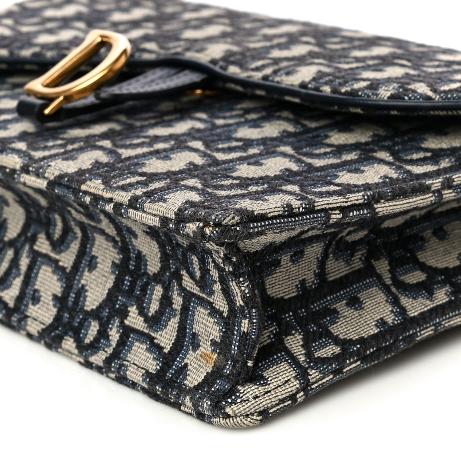 Christian Dior Oblique Saddle Chain Pouch Blue 9 of 16