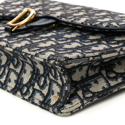 Christian Dior Oblique Saddle Chain Pouch Blue 9 of 16