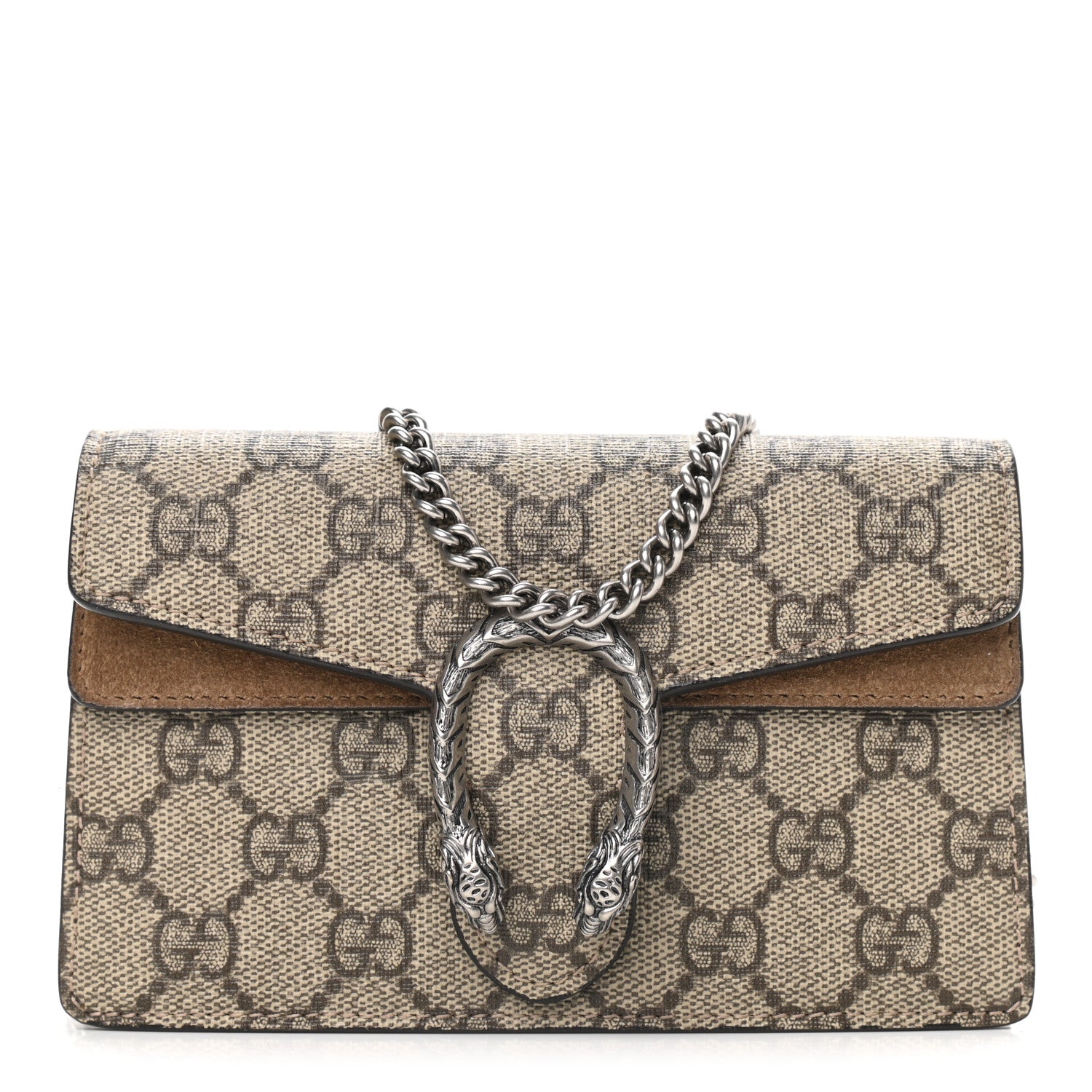 Gucci GG Supreme Monogram Super Mini Dionysus Shoulder Bag Taupe 1 of 9