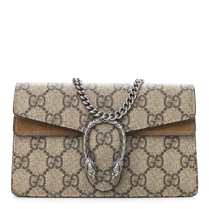 Gucci GG Supreme Monogram Super Mini Dionysus Shoulder Bag Taupe 1 of 9