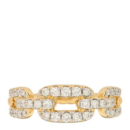David Yurman 18K Yellow Gold Diamond 7mm Stax Single Row Chain Link Ring 54 7 1 of 3