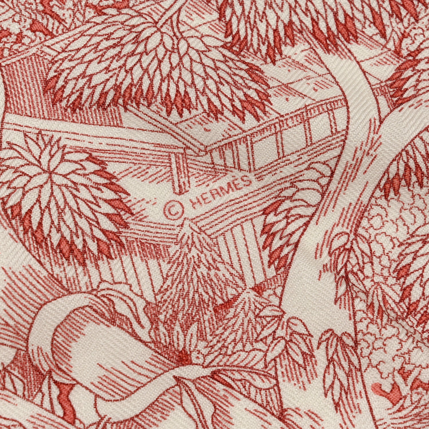 Hermes Cashmere Silk Retour a la Nature 140 Rose Bleu Ciel Jaune 3 of 5