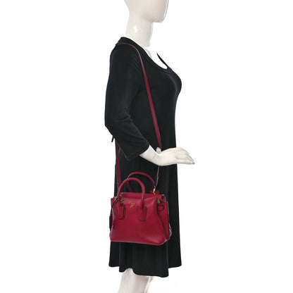 MCM Grained Calfskin Mini Milla Tote Burgundy 2 of 8
