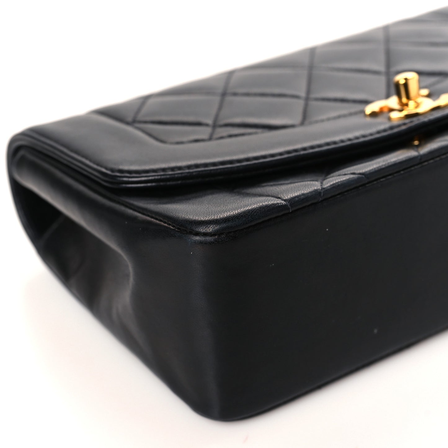 Lambskin Quilted Small Single Flap Black