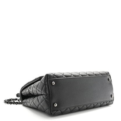 Chanel Caviar Quilted Small Coco Handle Flap So Black 3 of 12
