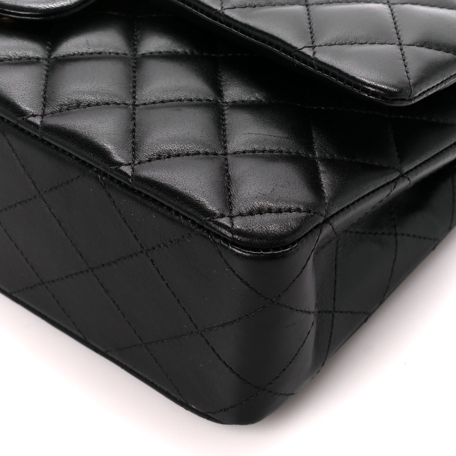Chanel Lambskin Quilted Medium Double Flap Black 11 of 12