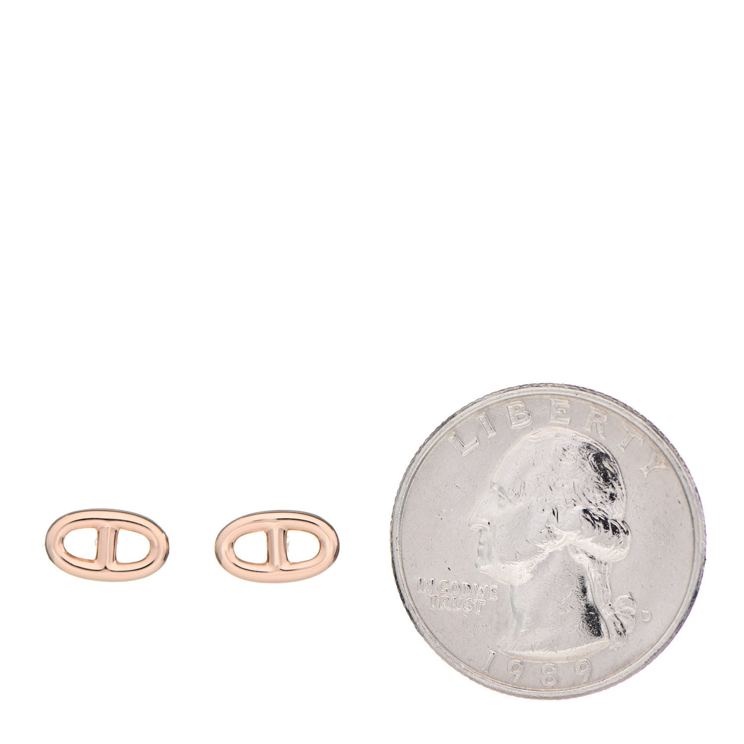 Hermes 18K Rose Gold TPM Farandole Stud Earrings 2 of 5