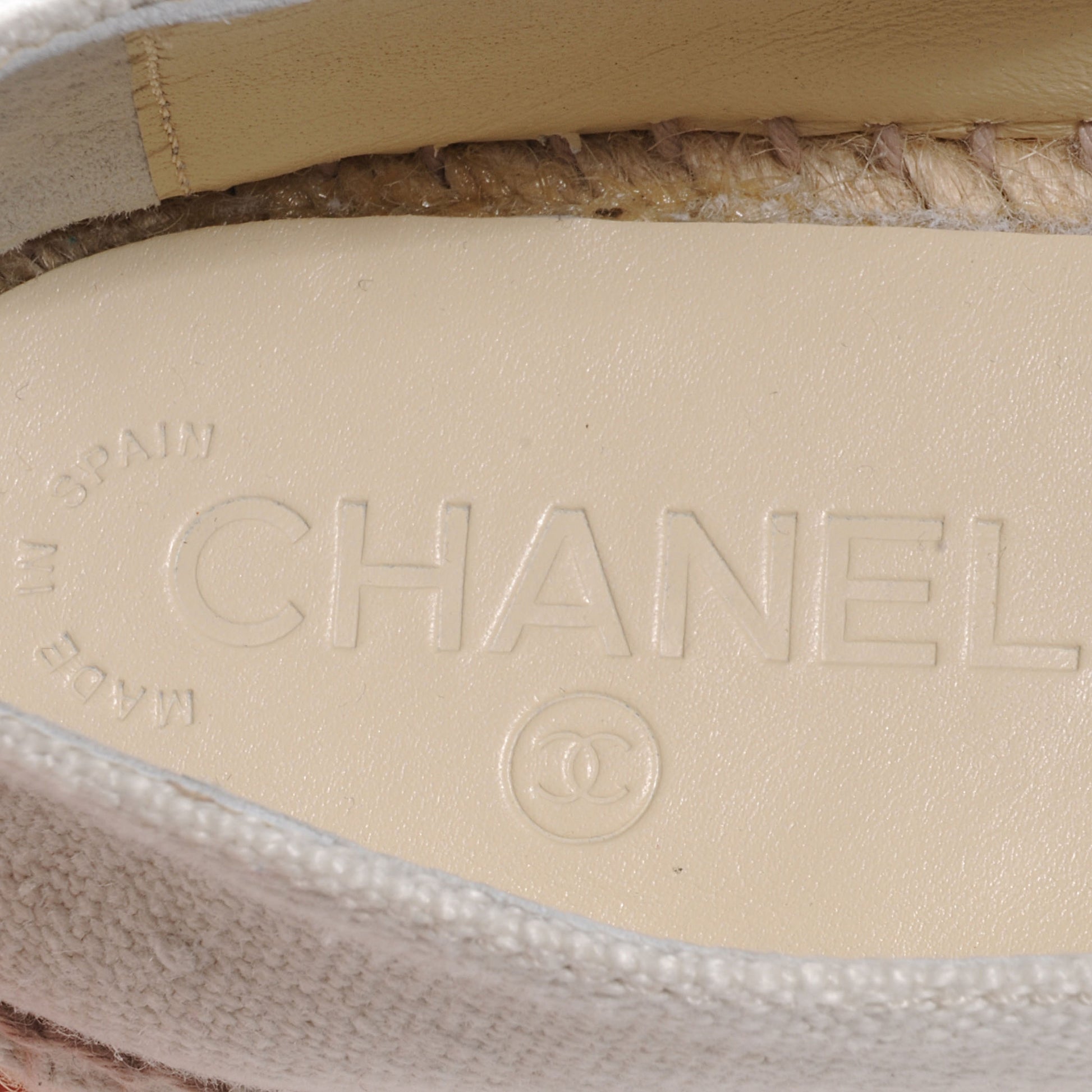 Chanel Toile Espadrilles Beige Black 41 6 of 7