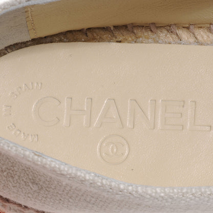 Chanel Toile Espadrilles Beige Black 41 6 of 7