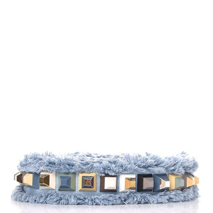 Fendi Denim Fringe Studded Strap You Blue Multicolor 2 of 6