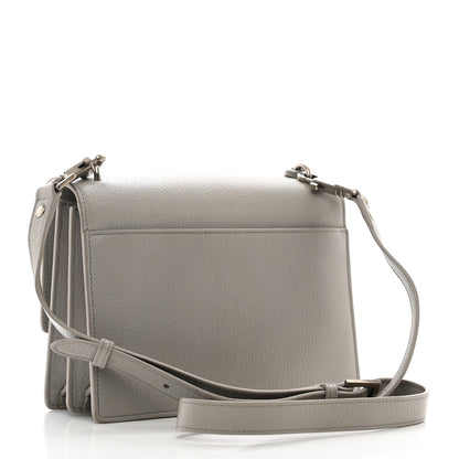Saint Laurent Grained Calfskin Medium Monogram Sunset Satchel Light Grey 3 of 15