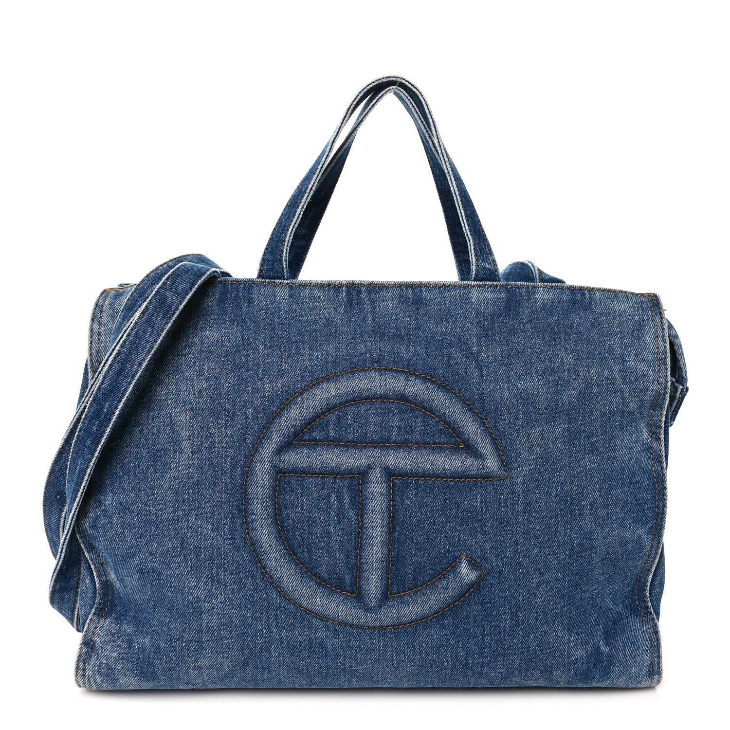 Telfar Denim Medium Shopping Bag Blue 1 of 9