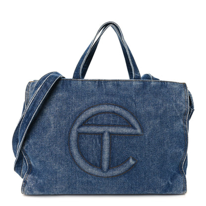 Telfar Denim Medium Shopping Bag Blue 1 of 9