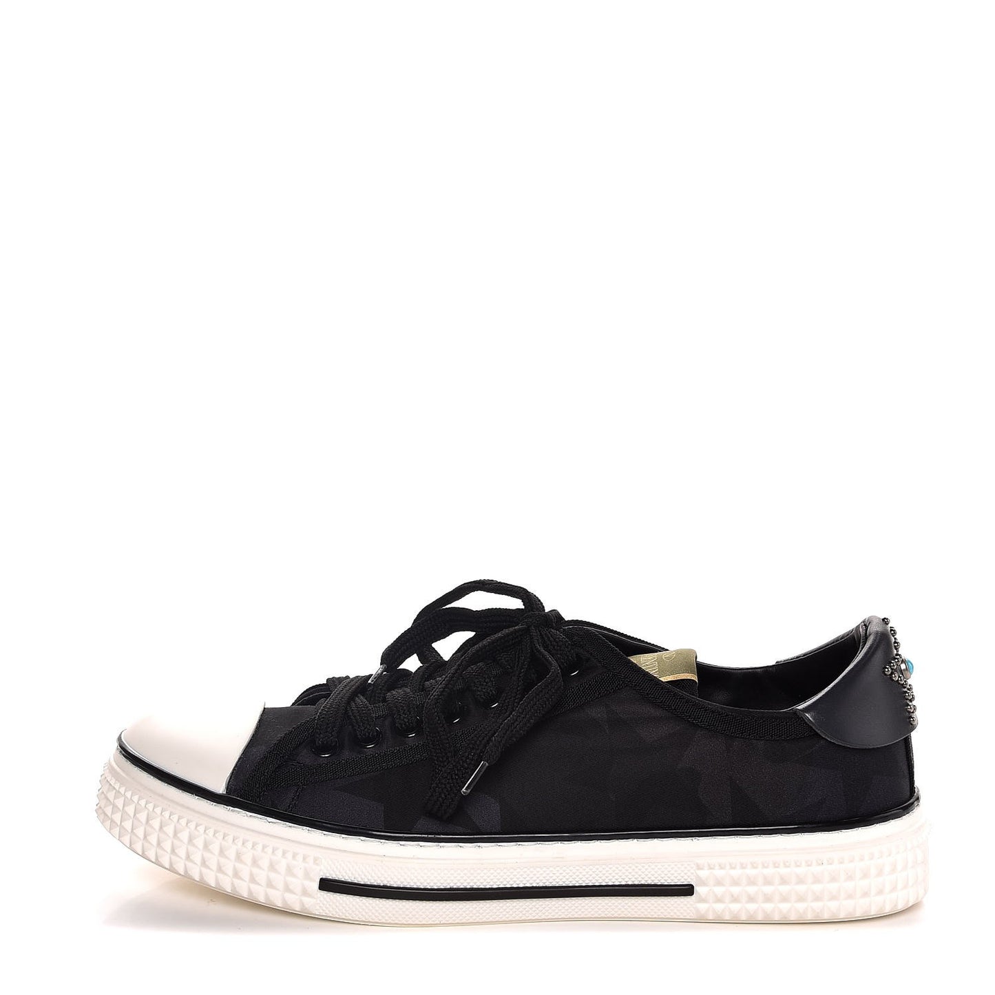 Nylon Twill Camustars Womens Low Sneakers 39.5 Black