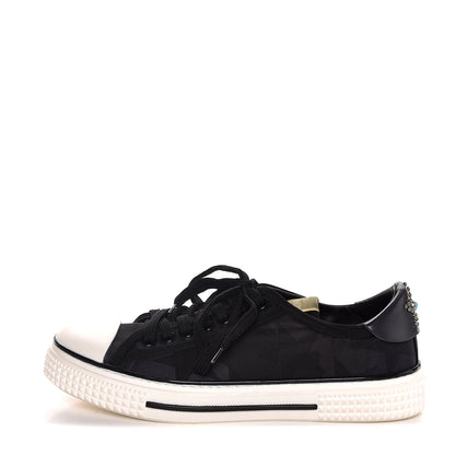 Valentino Garavani Nylon Twill Camustars Womens Low Sneakers 39.5 Black 1 of 8