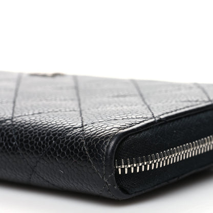 Chanel Caviar Quilted Large Gusset Zip Around Wallet Black 11 of 14