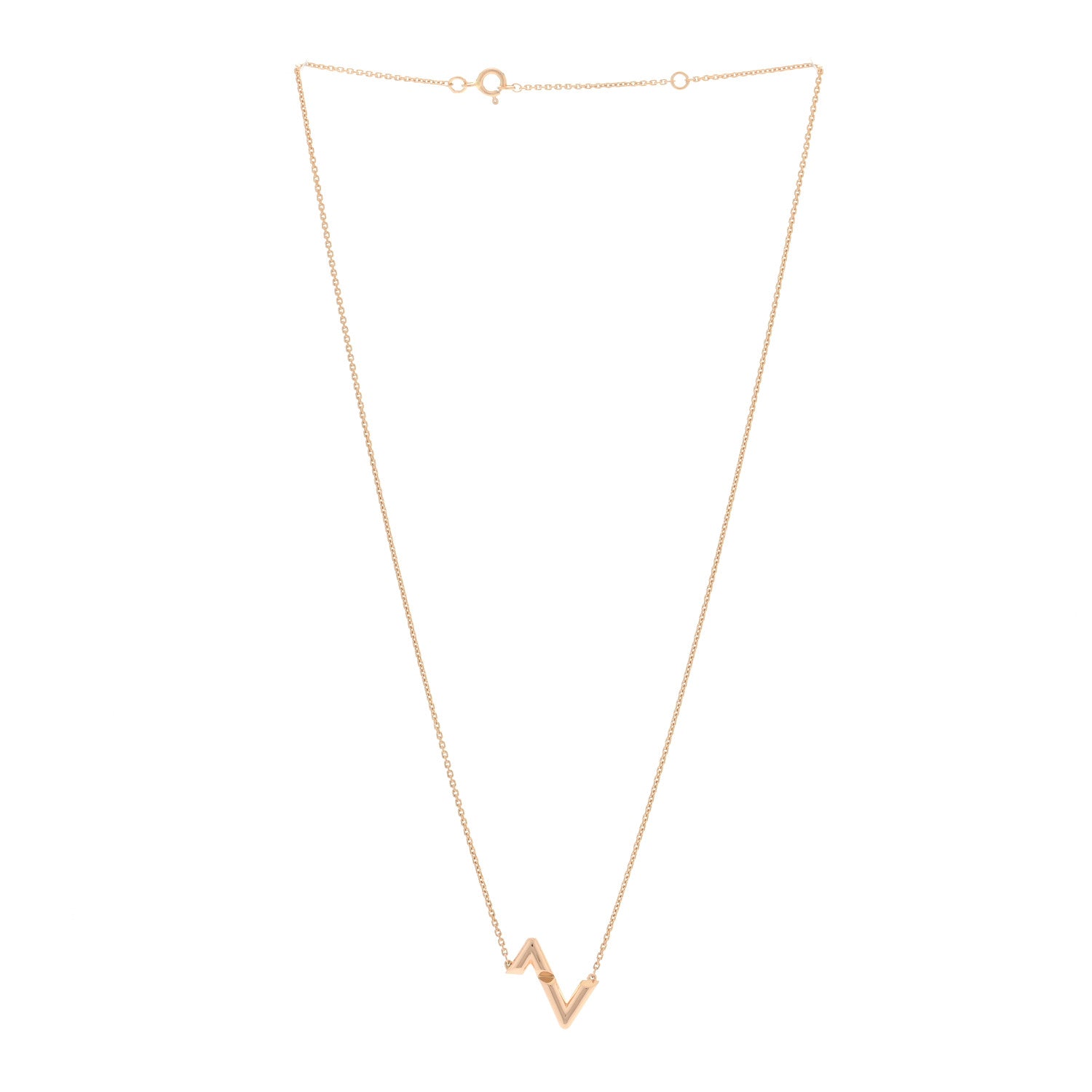 Louis Vuitton 18K Pink Gold LV Volt Upside Down Pendant Necklace 2 of 5