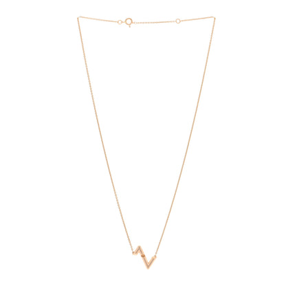 Louis Vuitton 18K Pink Gold LV Volt Upside Down Pendant Necklace 2 of 5