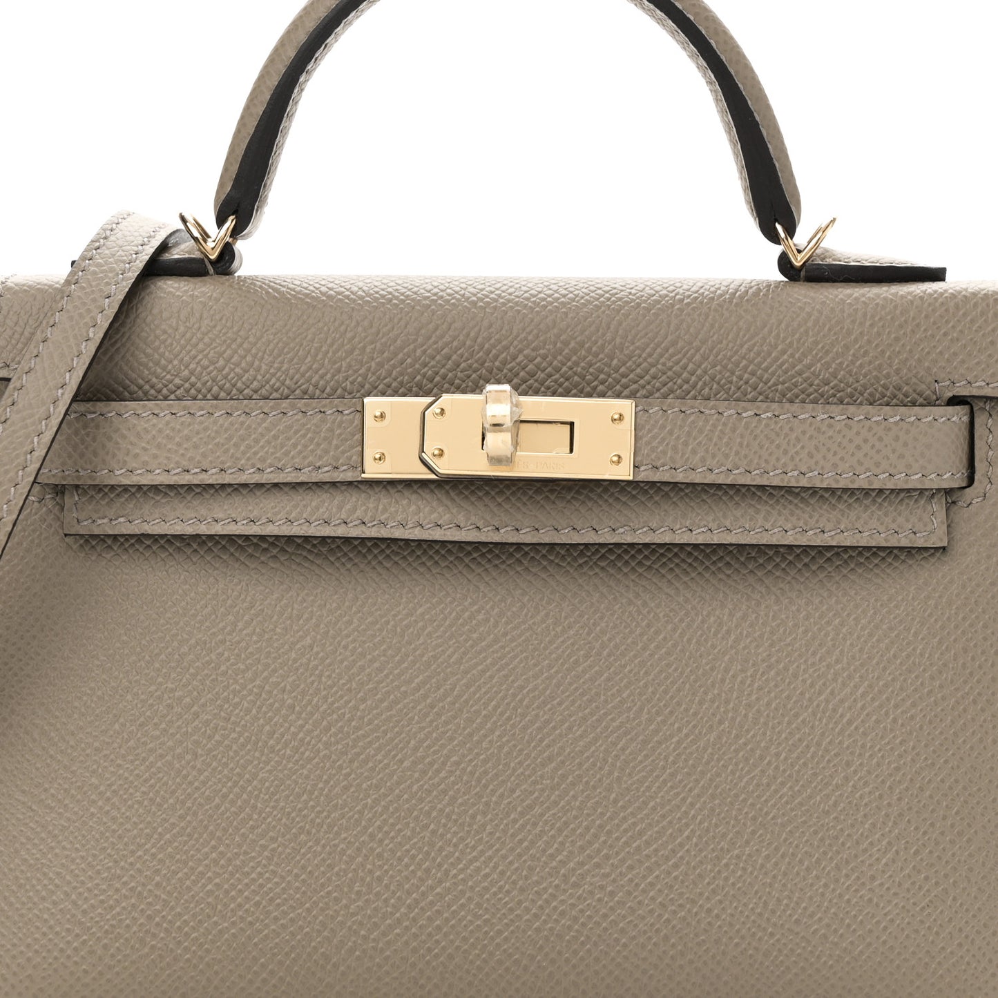 Epsom Horseshoe Mini Kelly Sellier 20 Gris Tourterelle Gris Perle