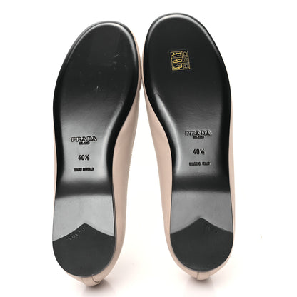 Prada Nappa Cap Toe Triangle Bow Ballerina Flats 40.5 Ninfea 5 of 8