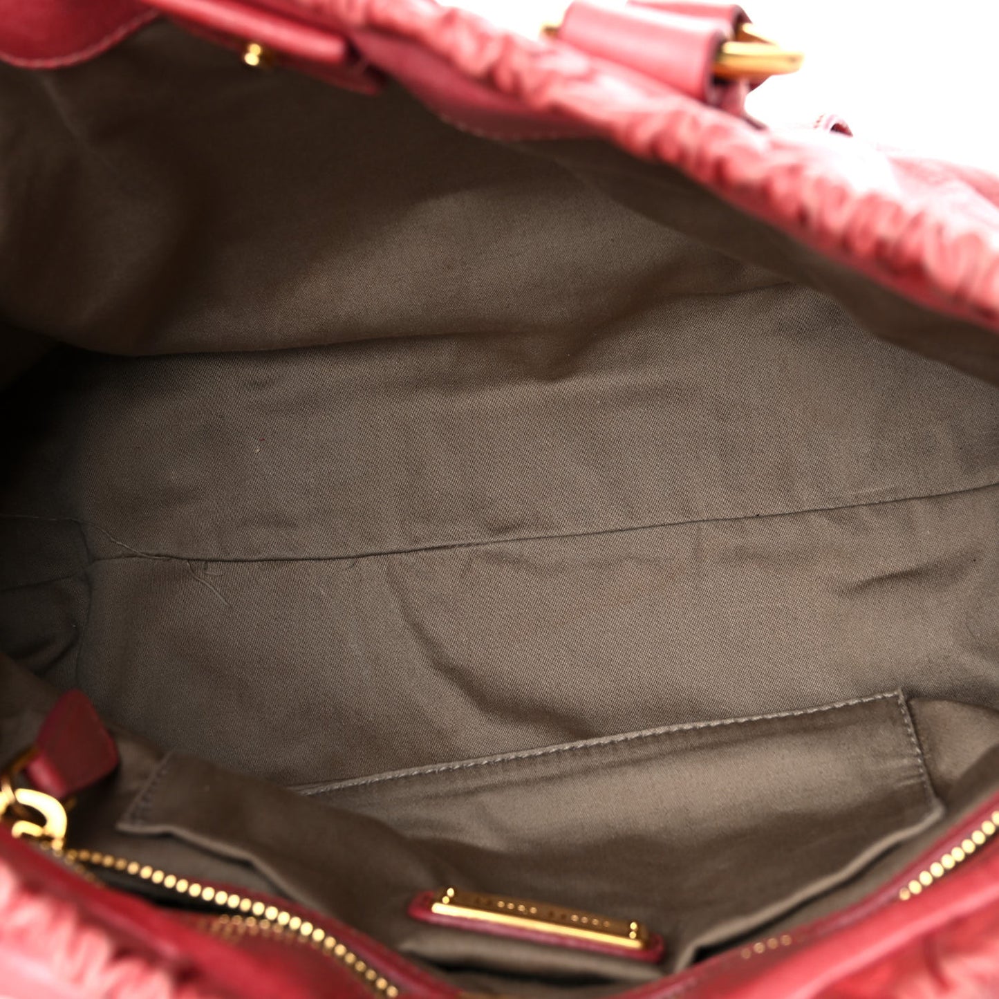 Vitello Lux Gathered Tote Rosa
