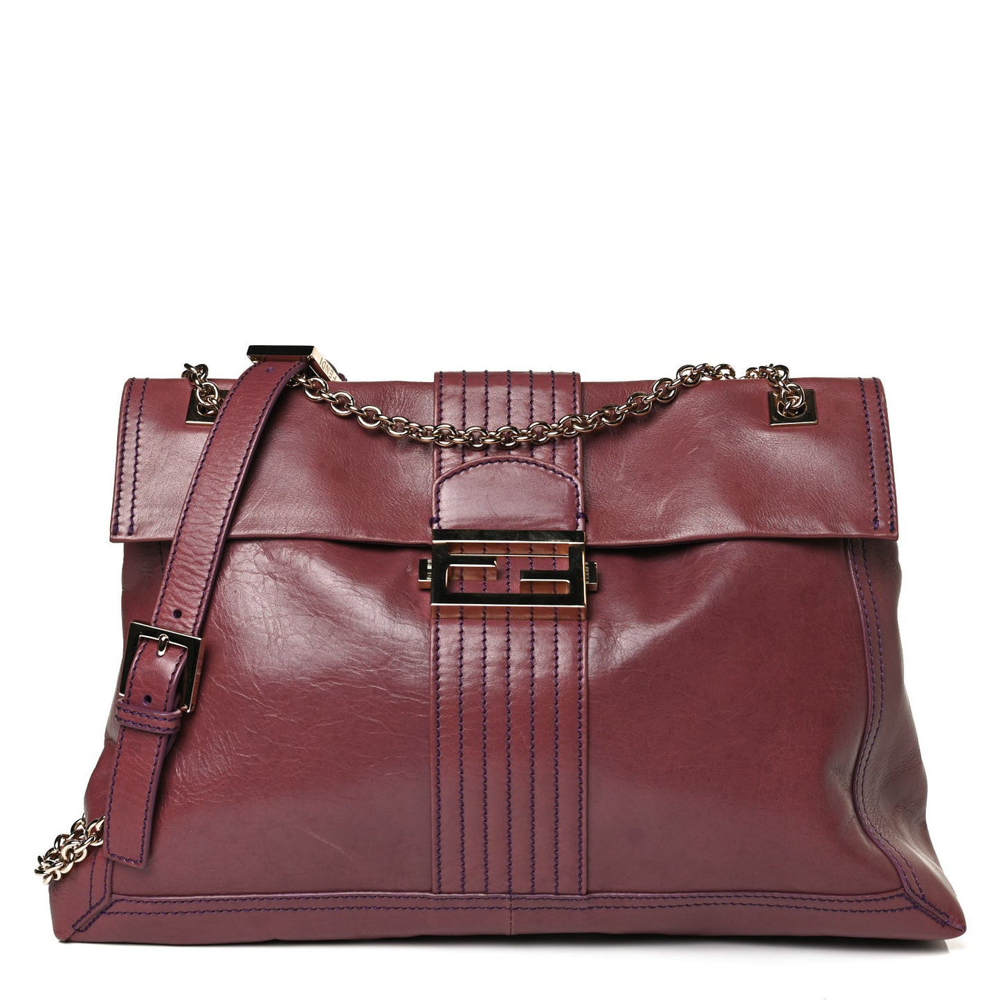 Vitello Acqua Maxi Baguette Shoulder Bag Malva