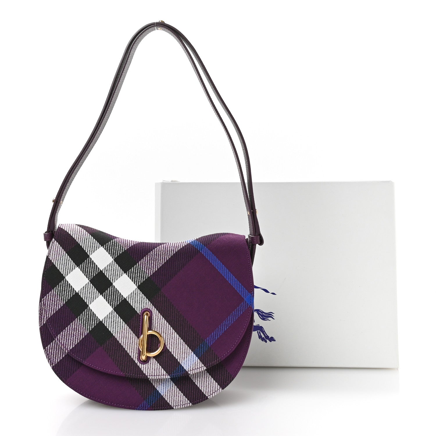 Burberry Jacquard Check Medium Rocking Horse Crossbody Pansy 11 of 11