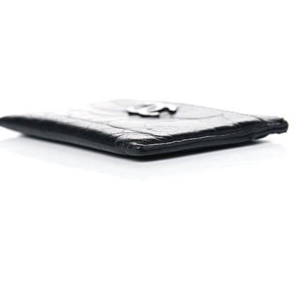 Chanel Lambskin Camellia Embossed Card Holder Black 7 of 8
