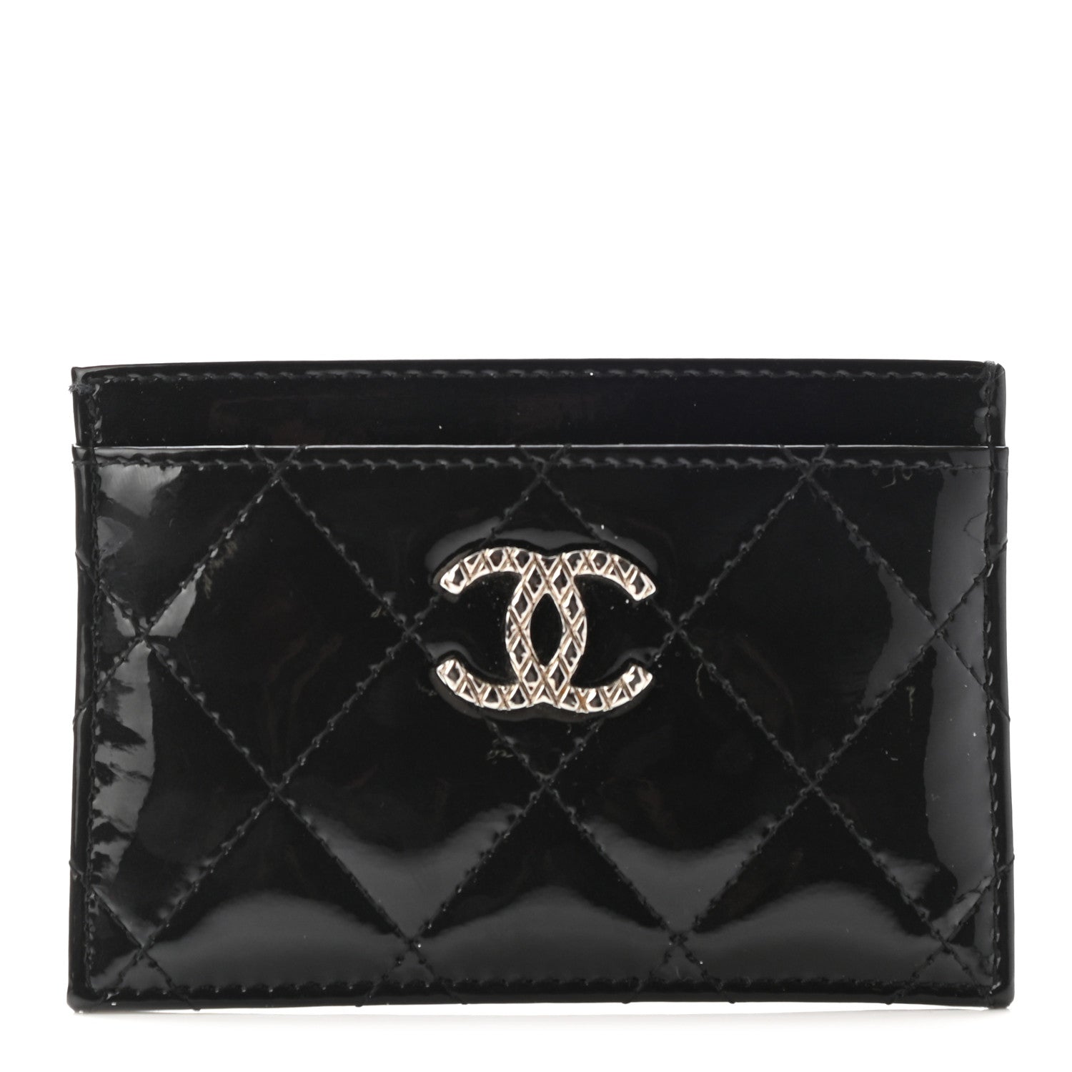 Chanel Patent Quilted Brilliant Card Holder Black 1 of 10