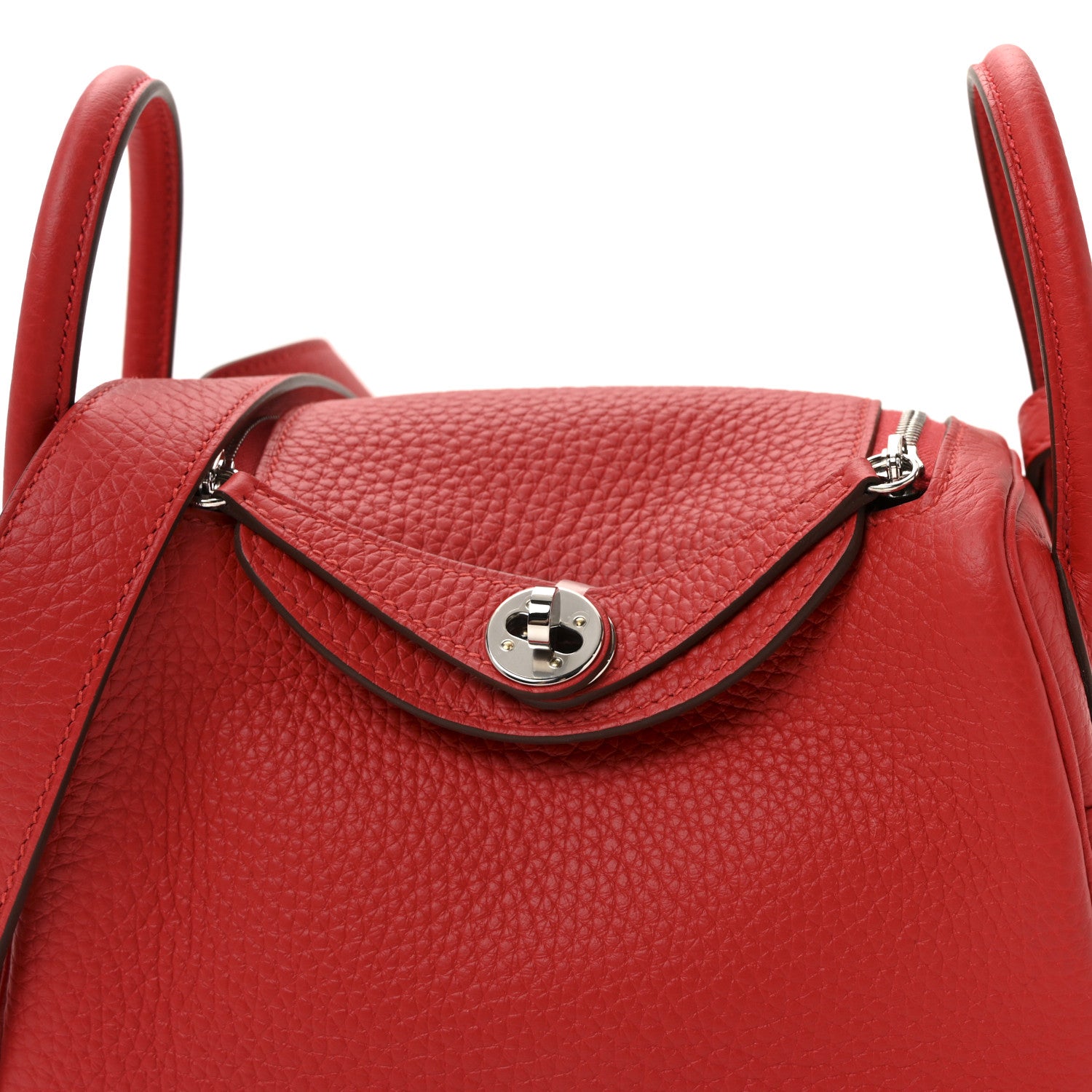 Hermes Taurillon Clemence Mini Lindy 20 Rouge Radieux 1809551