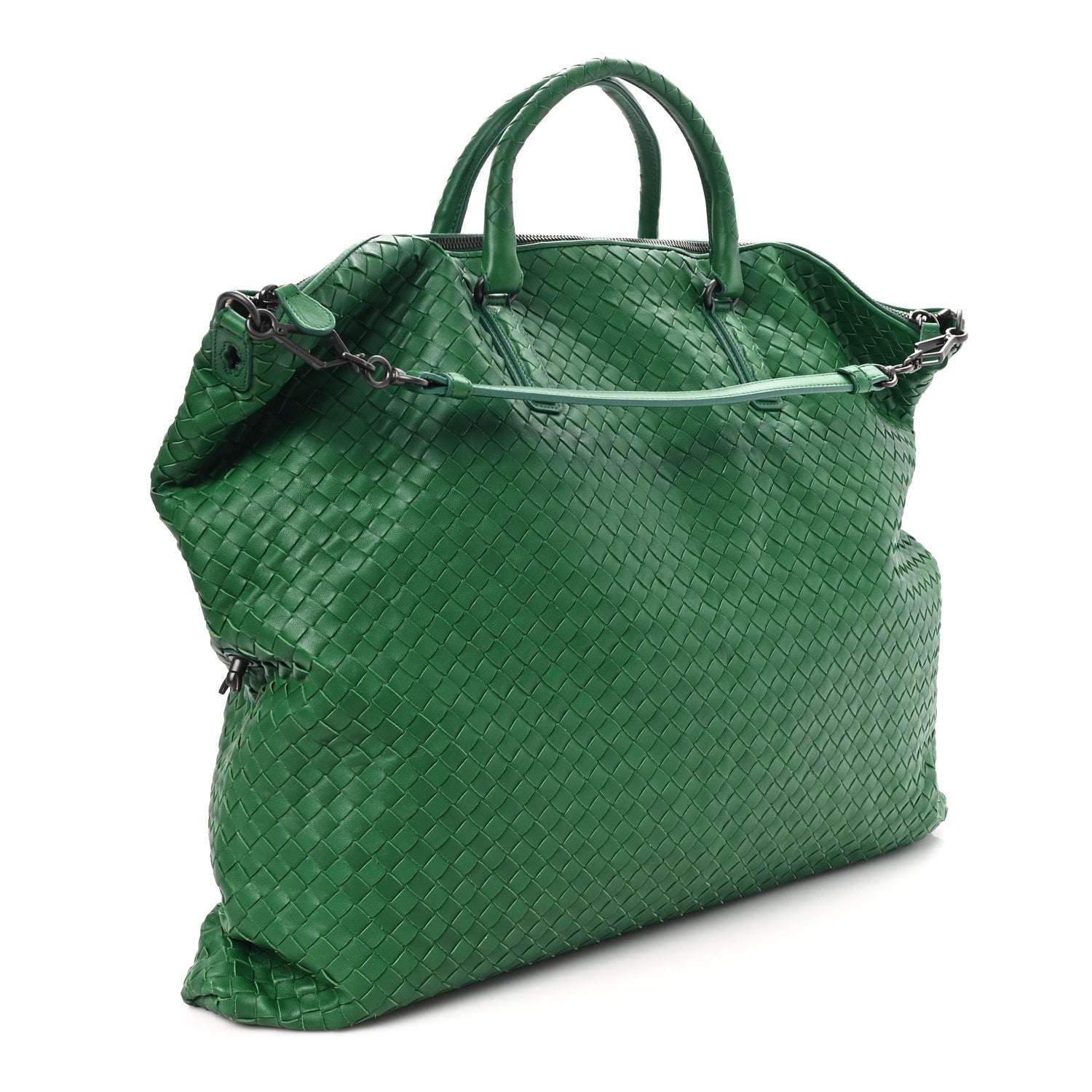 Bottega Veneta Nappa Intrecciato Maxi Convertible Tote Green 3 of 12