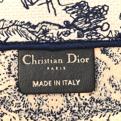 Christian Dior Canvas Embroidered Medium Dioriviera Toile De Jouy Book Tote Blue 6 of 10