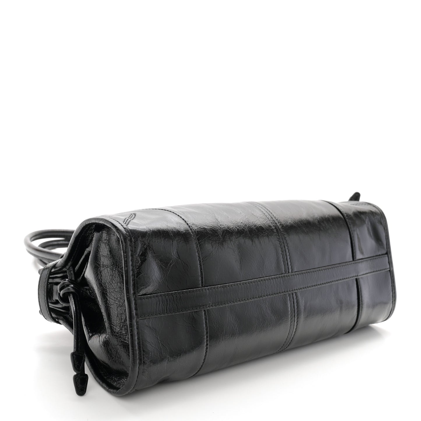 Shiny Nappa Medium Shoulder Bag Black