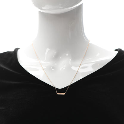 Tiffany 18K Rose Gold Diamond Micro Bar Pendant Necklace 2 of 5