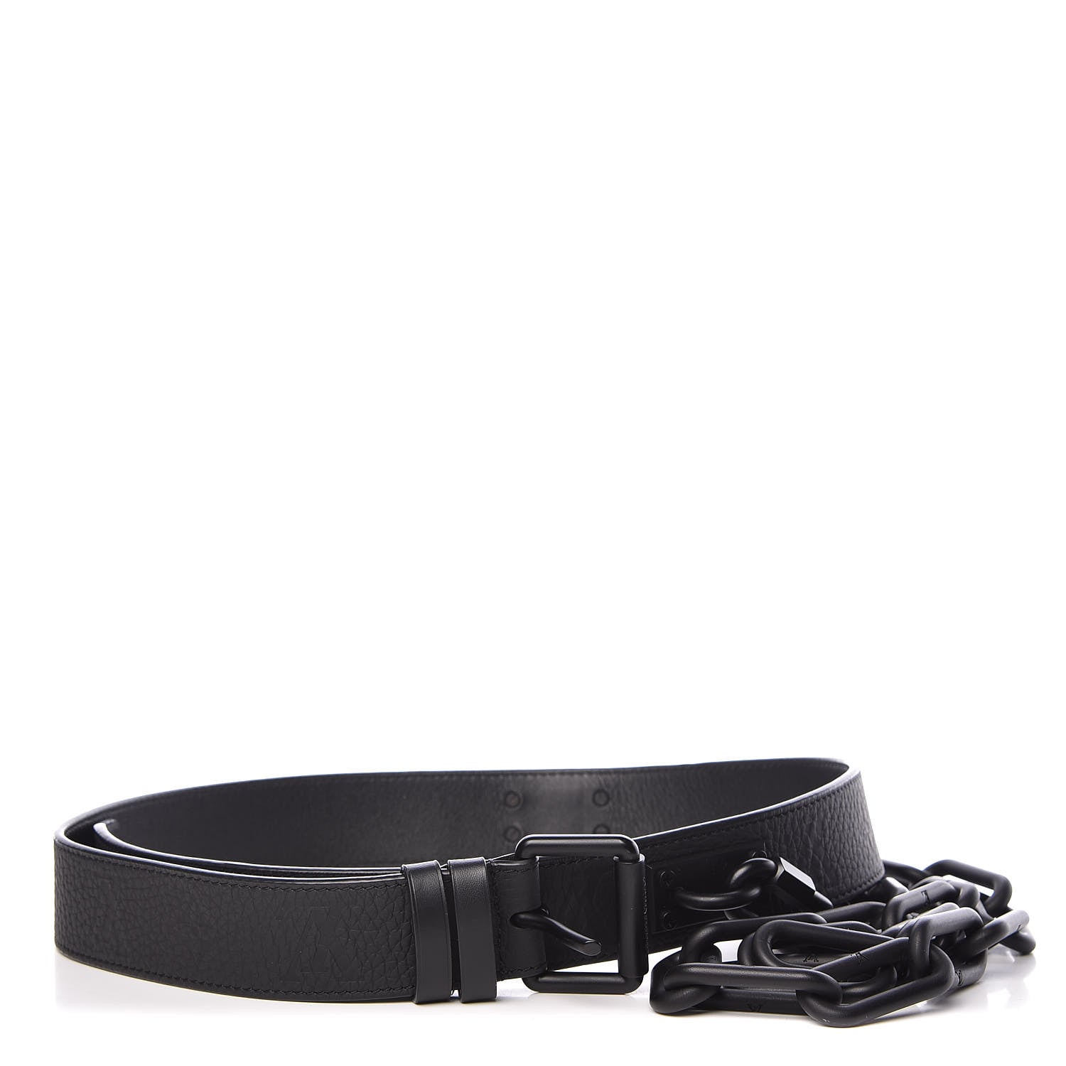 Louis Vuitton Taurillon Monogram Signature 35 MM Chain Belt 80 32 Black 5 of 14