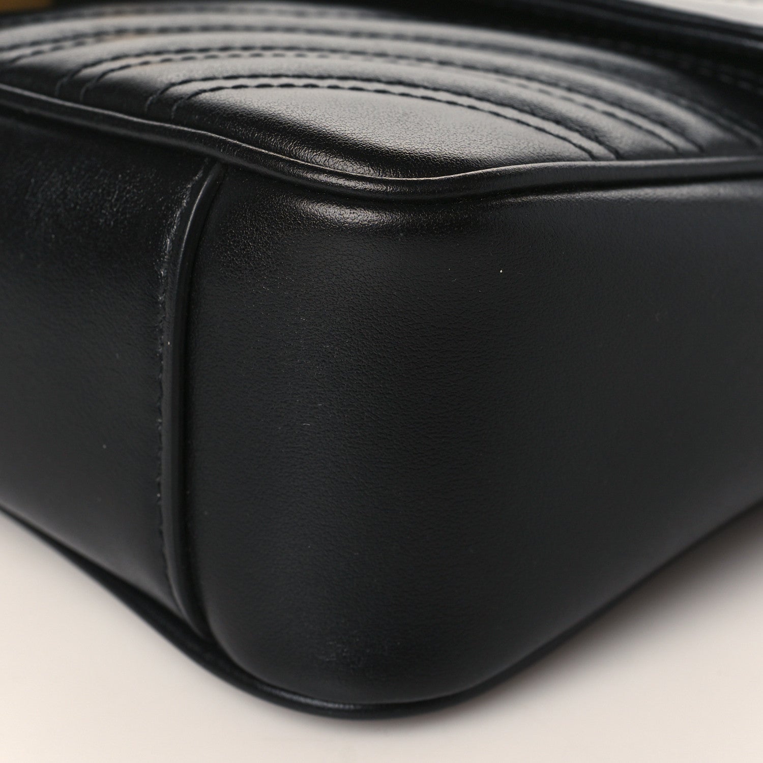 Gucci Calfskin Matelasse Small GG Marmont Shoulder Bag Black 8 of 9