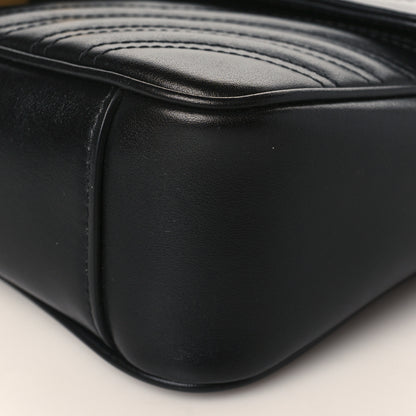 Gucci Calfskin Matelasse Small GG Marmont Shoulder Bag Black 8 of 9