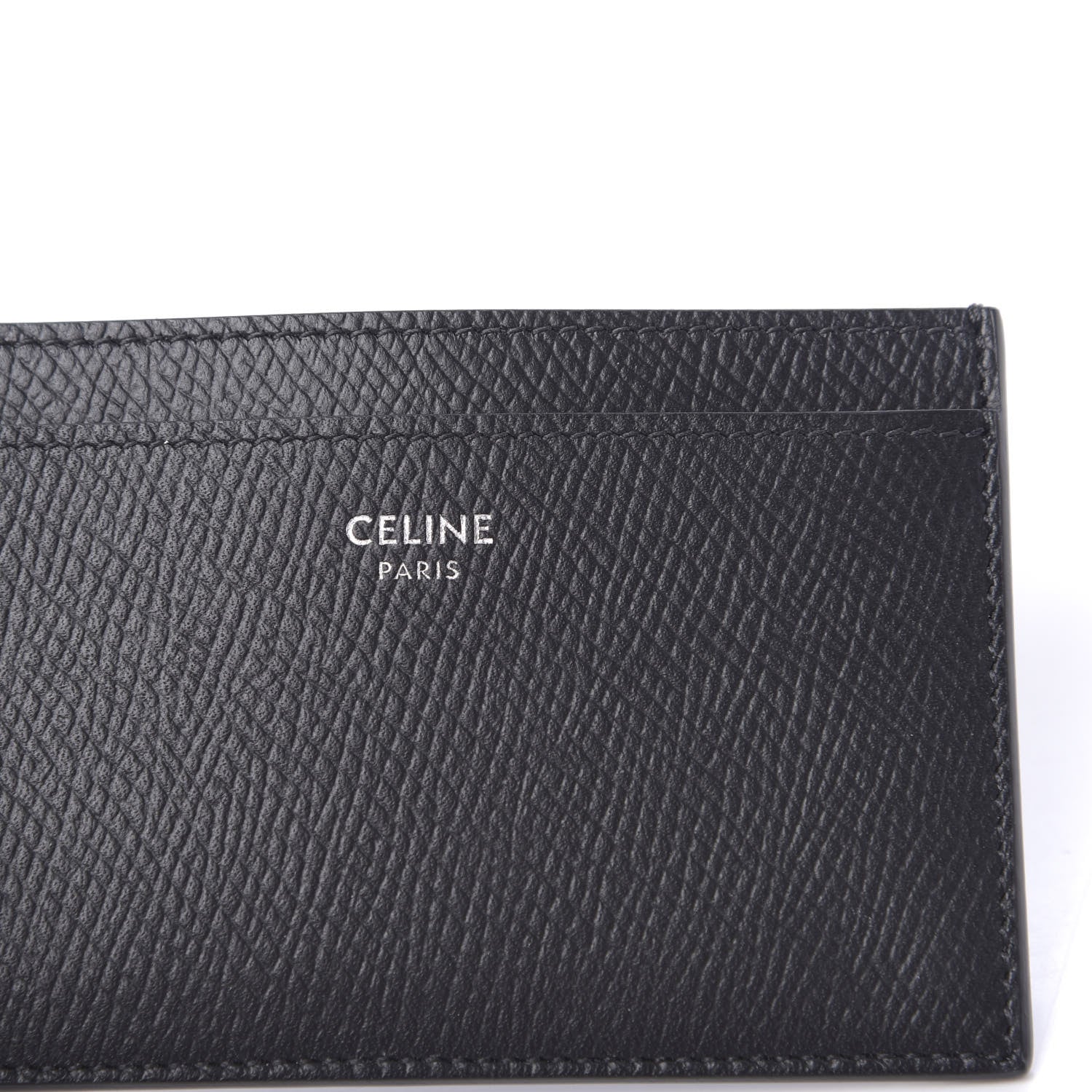 Celine Grained Calfskin Card Holder Black 7 of 7