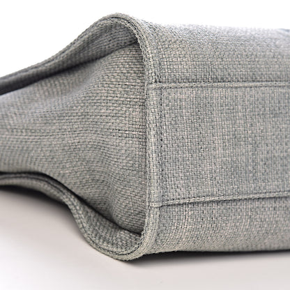 Chanel Woven Straw Raffia Small Deauville Tote Grey 8 of 10
