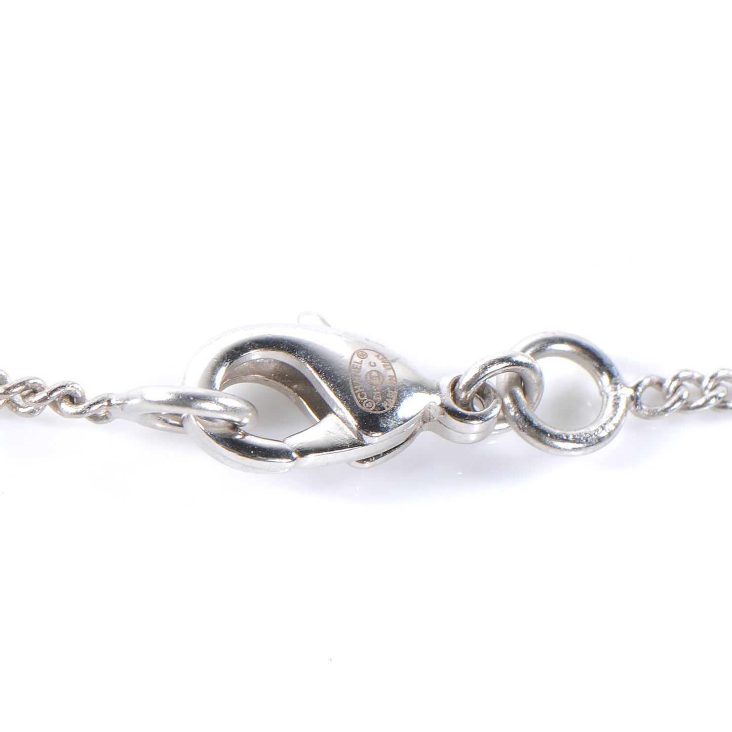 Enamel CC Necklace Light Grey