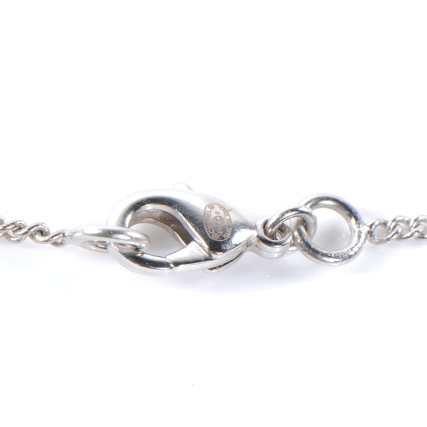 Chanel Enamel CC Necklace Light Grey 3 of 4