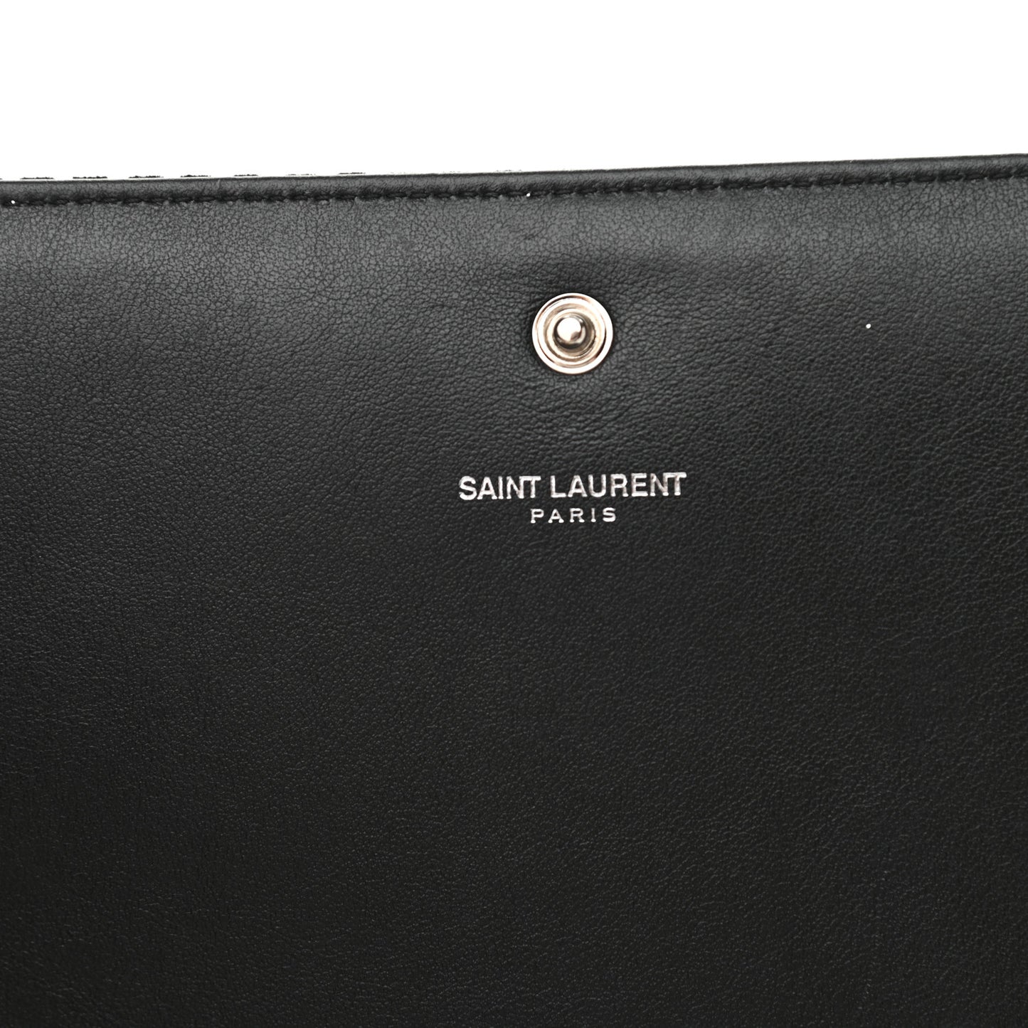 Velvet Crystal Monogram Chain Wallet Black