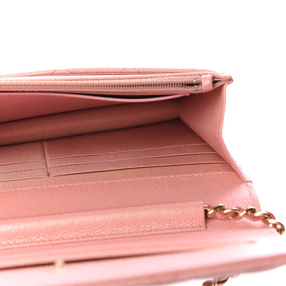 Chanel Iridescent Caviar Quilted Wallet on Chain WOC Rose Pink 4 of 10