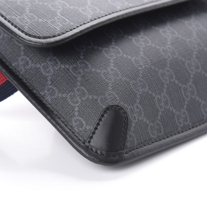 Gucci GG Supreme Monogram Web Slim Belt Bag Black Grey 7 of 8
