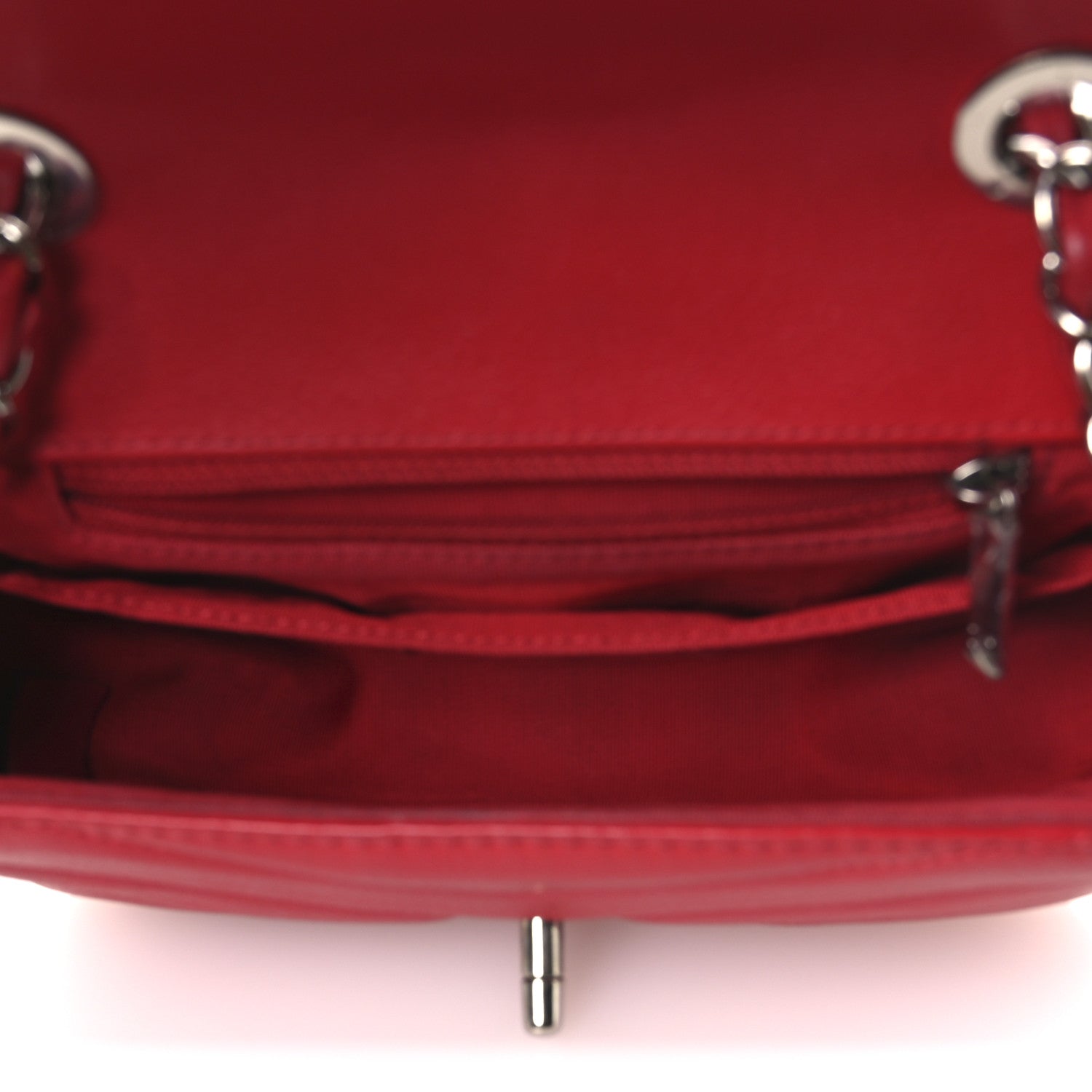 Chanel Caviar Chevron Quilted Small Single Flap Red 5 of 16