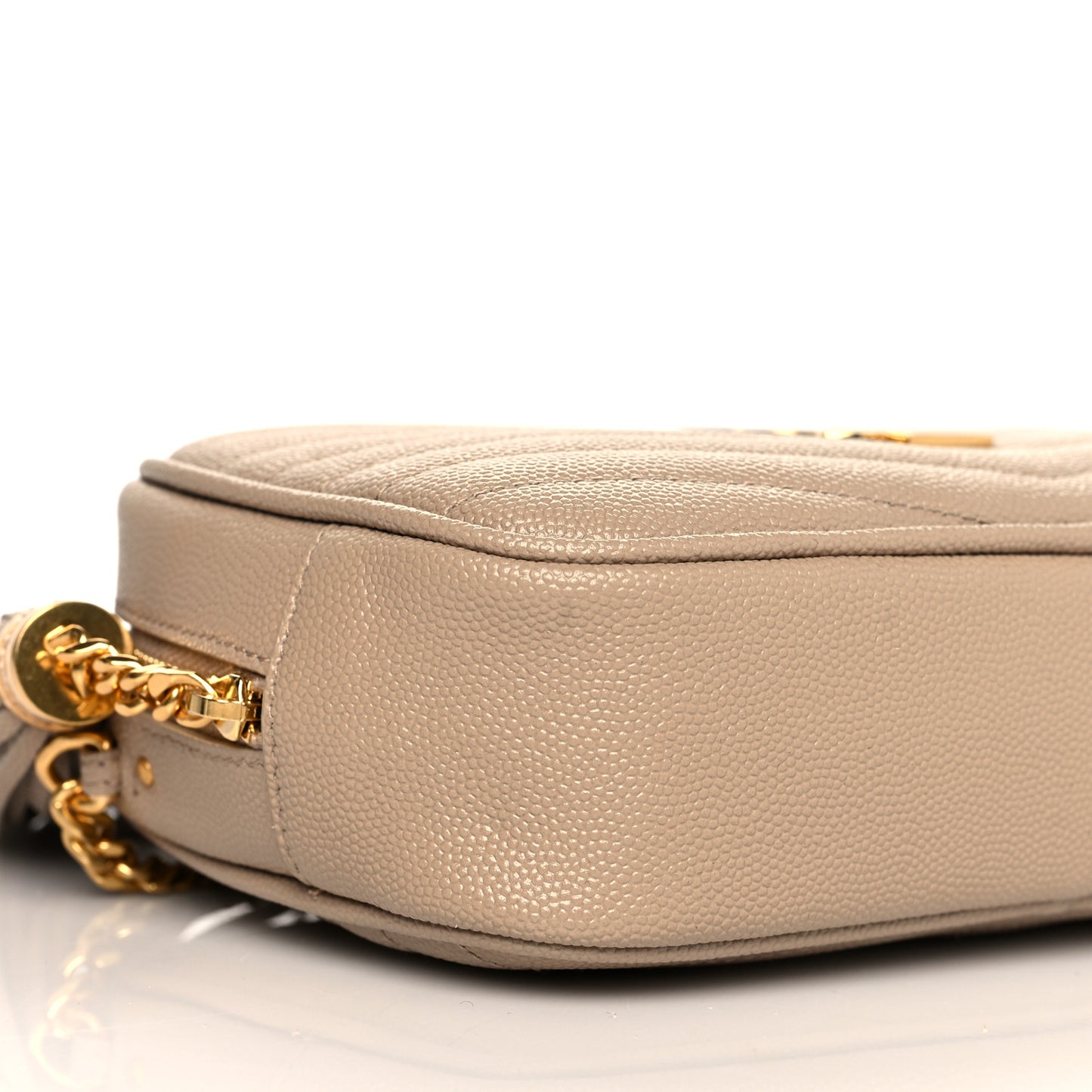 Grain De Poudre Matelasse Monogram Mini Lou Camera Bag Dark Beige