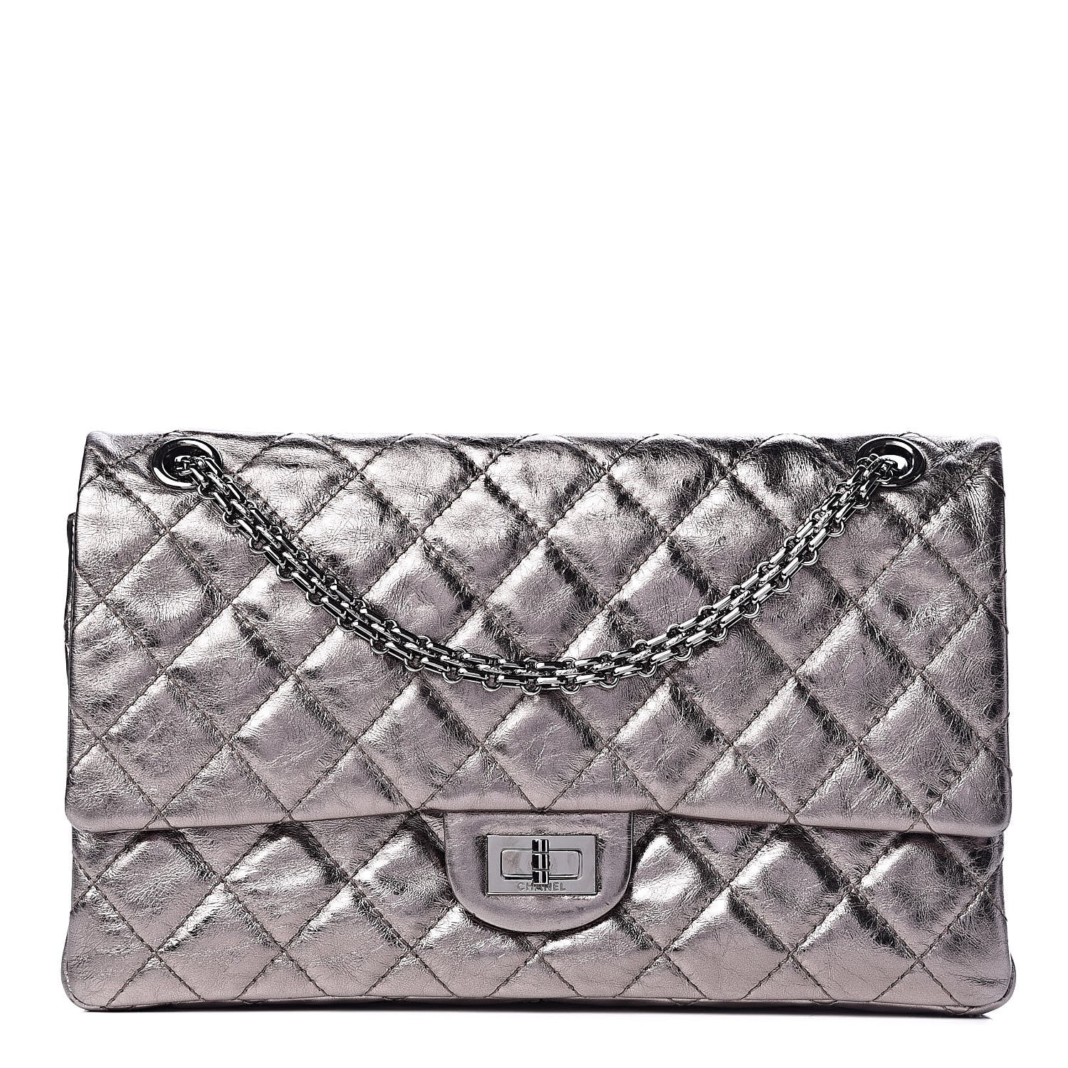 Chanel Metallic Aged Calfskin Quilted 2.55 Reissue 226 Silver 1 of 14