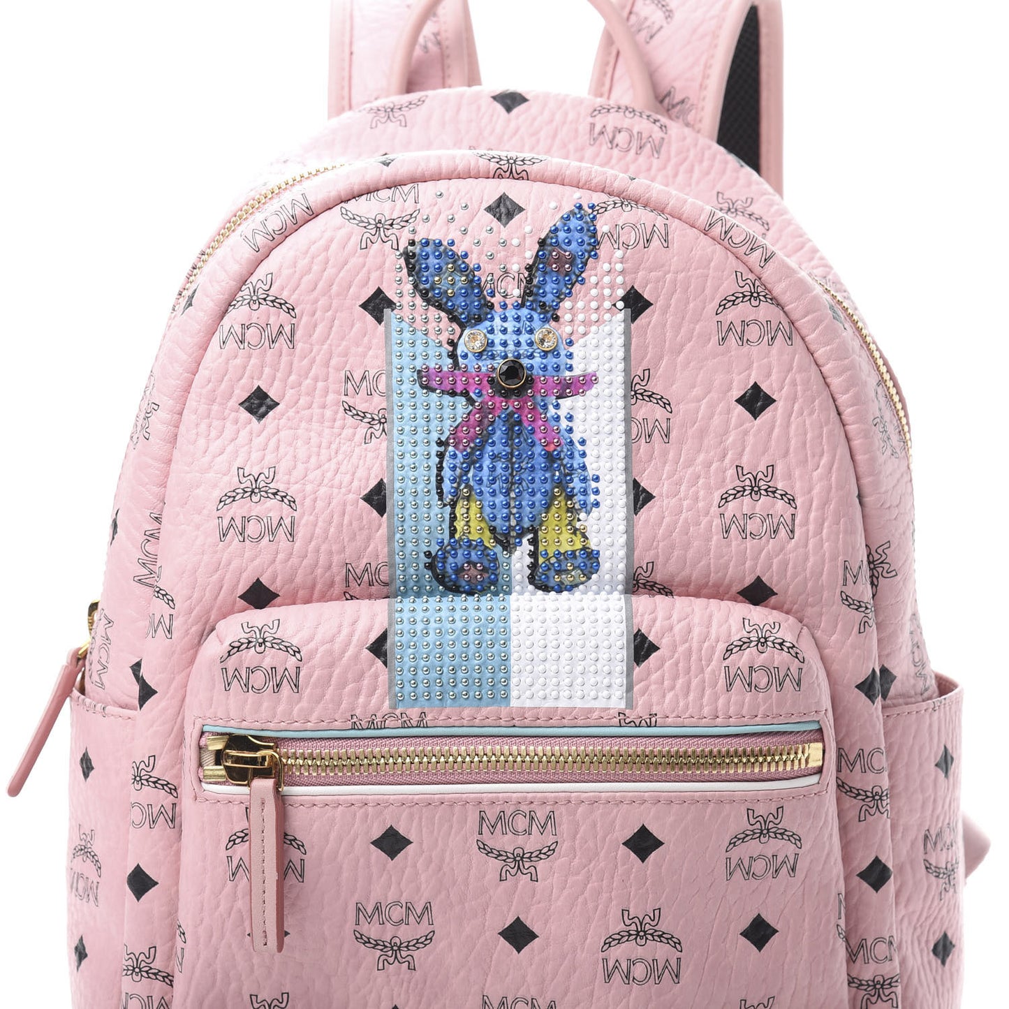 Visetos Small Studded Stark Rabbit Backpack Pink
