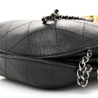 Chanel Aged Calfskin Quilted Small Gabrielle Bucket Black 10 of 10